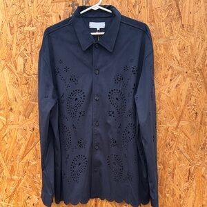 KITH Men's Navy Laser-Cut Button-Up shirt